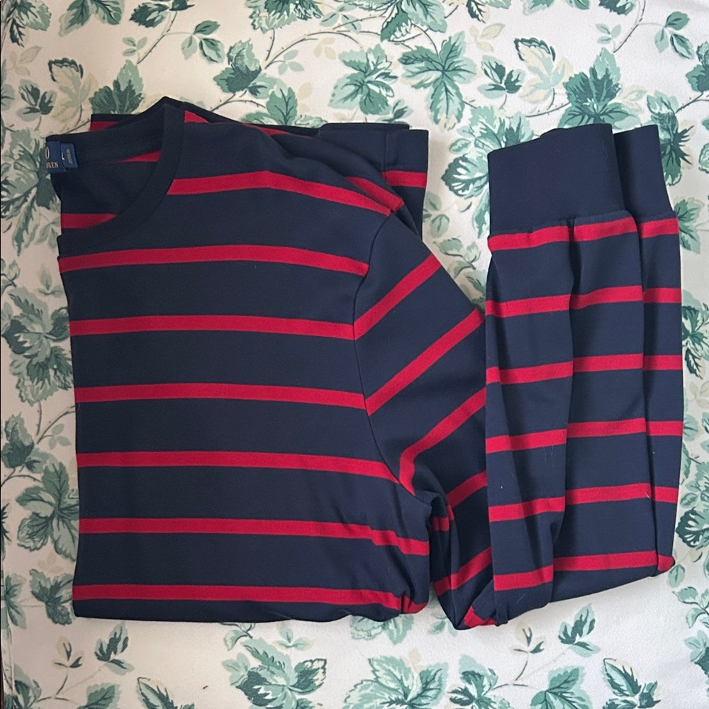 Ralph Lauren Navy and Red Striped Tee